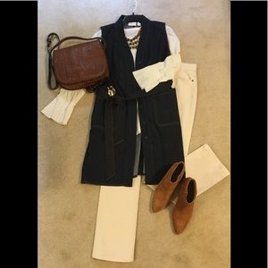 Denim Belted Vest NWNT